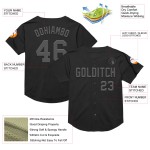 Maillot de baseball authentique en maille grise et noire Maillot de baseball authentique en maille grise et noire