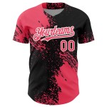 Motif de baseball noir et blanc authentique, motif personnalisé rose néon 3D, pinceau abstrait Motif de baseball noir et blanc authentique, motif personnalisé rose néon 3D, pinceau abstrait