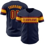 Maillot de baseball authentique personnalisé cramoisi-or bleu marine Maillot de baseball authentique personnalisé cramoisi-or bleu marine
