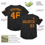 Maillot de baseball personnalisé authentique en maille orange rétro Bay Baseball noir Maillot de baseball personnalisé authentique en maille orange rétro Bay Baseball noir