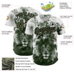 Maillot de baseball 3D motif animal lion blanc personnalisé authentique olive-noir Maillot de baseball 3D motif animal lion blanc personnalisé authentique olive-noir