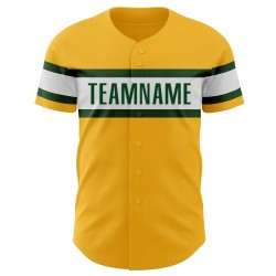 Maillot de baseball personnalisé authentique vert et blanc