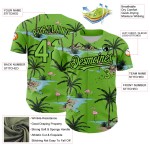 Maillot de baseball 3D motif tropical authentique avec arbres verts et néon, palmiers hawaïens noirs Maillot de baseball 3D motif tropical authentique avec arbres verts et néon, palmiers hawaïens noirs