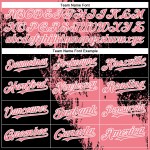 Motif de baseball rose au pinceau, maillot 3D noir et blanc authentique, personnalisé, trait abstrait moyen Motif de baseball rose au pinceau, maillot 3D noir et blanc authentique, personnalisé, trait abstrait moyen