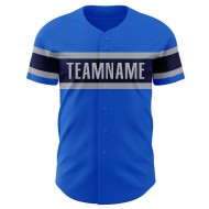 Maillot de baseball bleu personnalisé Thunder Authentic bleu marine-gris Maillot de baseball bleu personnalisé Thunder Authentic bleu marine-gris