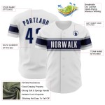 Maillot de baseball authentique personnalisé bleu marine et gris Maillot de baseball authentique personnalisé bleu marine et gris