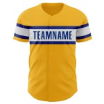 Maillot de baseball personnalisé Royal-White Gold authentique Maillot de baseball personnalisé Royal-White Gold authentique