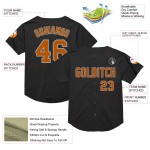 Maillot de baseball authentique Texas Orange-Gris, noir, personnalisé, rétro, en maille Maillot de baseball authentique Texas Orange-Gris, noir, personnalisé, rétro, en maille