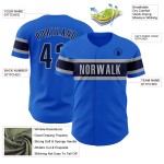 Maillot de baseball bleu personnalisé Thunder Authentic bleu marine-gris Maillot de baseball bleu personnalisé Thunder Authentic bleu marine-gris