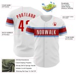 Maillot de baseball authentique personnalisé bleu, rouge et blanc clair Maillot de baseball authentique personnalisé bleu, rouge et blanc clair