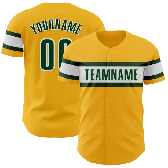 Maillot de baseball personnalisé authentique vert et blanc Maillot de baseball personnalisé authentique vert et blanc