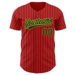 Maillot de baseball authentique vert, noir et gris à rayures fluo, rouge personnalisé Maillot de baseball authentique vert, noir et gris à rayures fluo, rouge personnalisé