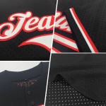 Maillot de baseball noir authentique violet-sarcelle, maille personnalisée rétro Maillot de baseball noir authentique violet-sarcelle, maille personnalisée rétro