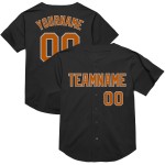 Maillot de baseball authentique Texas Orange-Gris, noir, personnalisé, rétro, en maille Maillot de baseball authentique Texas Orange-Gris, noir, personnalisé, rétro, en maille