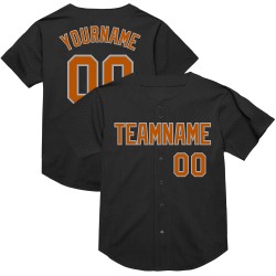 Maillot de baseball authentique Texas Orange-Gris, noir, personnalisé, rétro, en maille