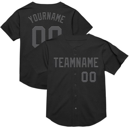 Maillot de baseball authentique en maille grise et noire Maillot de baseball authentique en maille grise et noire