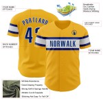 Maillot de baseball personnalisé Royal-White Gold authentique Maillot de baseball personnalisé Royal-White Gold authentique