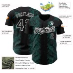 Maillot de baseball personnalisé 3D motif animal authentique, vert et blanc, motif serpent, noir minuit Maillot de baseball personnalisé 3D motif animal authentique, vert et blanc, motif serpent, noir minuit