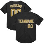 Maillot de baseball authentique en maille noire rétro, doré et blanc, ancien et personnalisé Maillot de baseball authentique en maille noire rétro, doré et blanc, ancien et personnalisé
