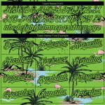 Maillot de baseball 3D motif tropical authentique avec arbres verts et néon, palmiers hawaïens noirs Maillot de baseball 3D motif tropical authentique avec arbres verts et néon, palmiers hawaïens noirs